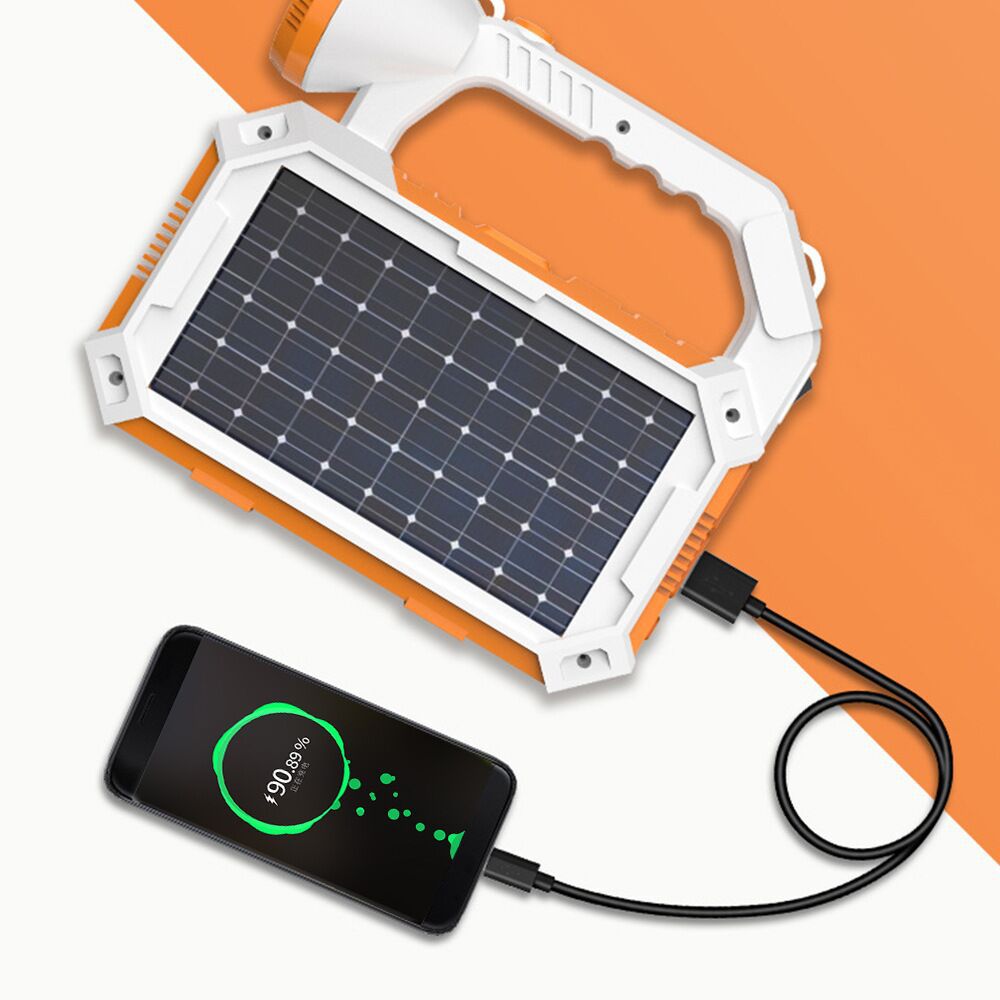 Solar Oplaadbare Zaklamp met Powerbank Geïntegreerd